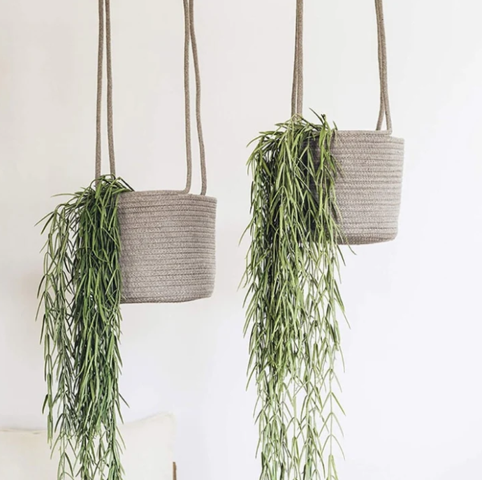 Chic Cotton Hanging Plant Pot